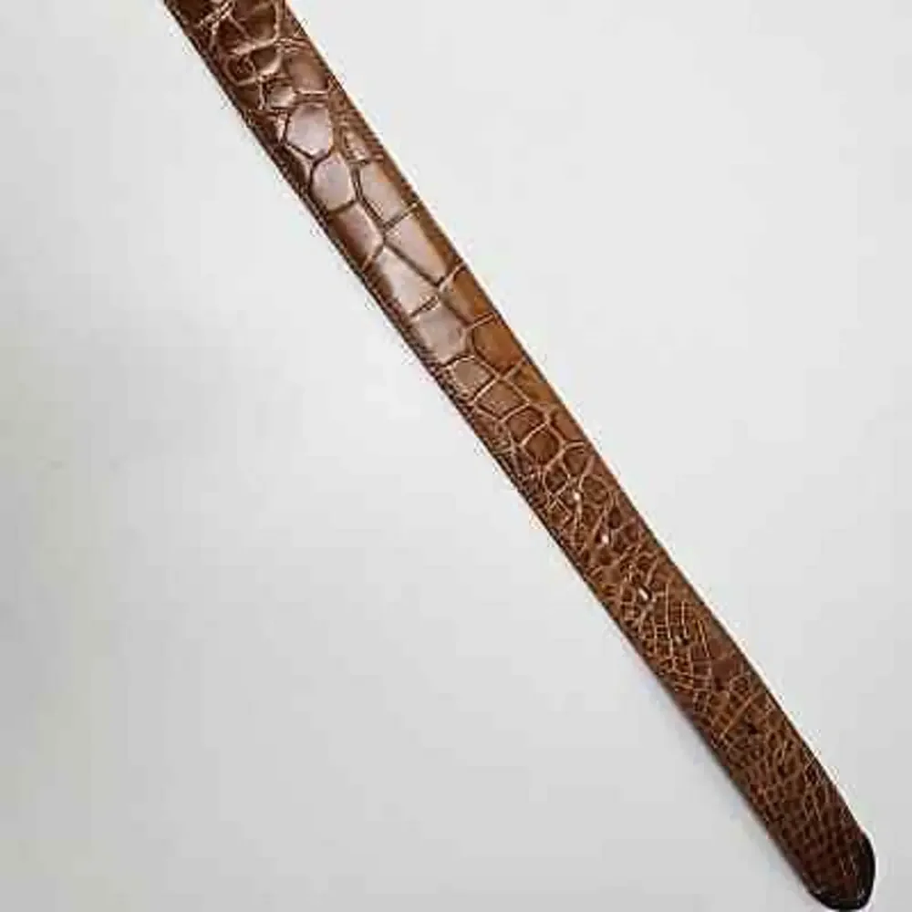 Vintage Ralph Lauren Alligator Leather & Sterling Silver‎ Belt 2268 Men 30 Brown